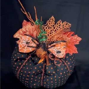 Handmade Halloween fabric pumpkin